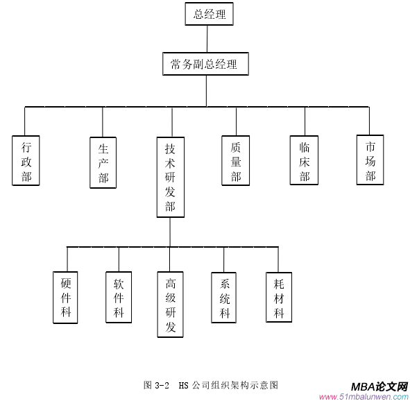 图 3-2 HS 公司组织架构示意图